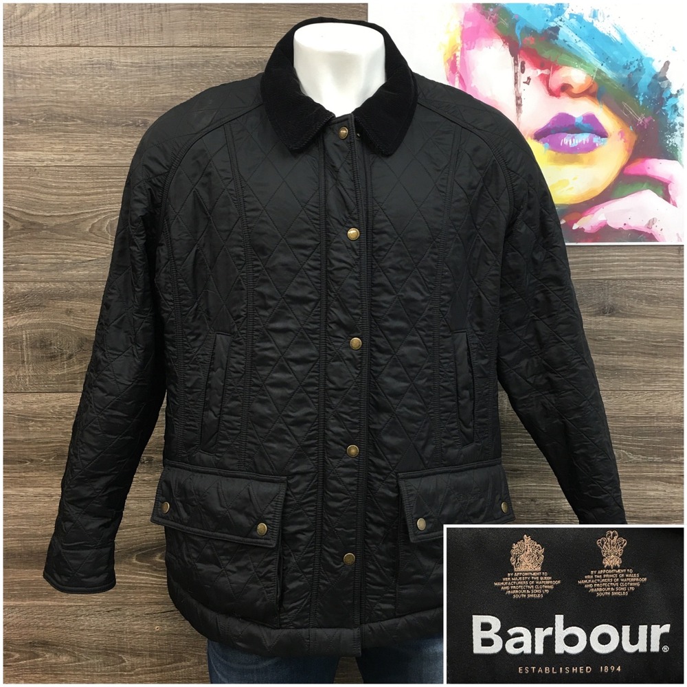 Barbour Beadnell Polarquilt Plus Jacket Womens 2X Black Quilted Fleece Lined